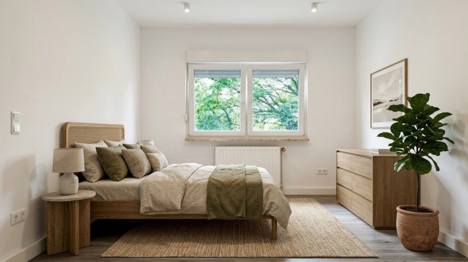 Schlafzimmer KI Bearbeitet Etagenwohnung M�lheim an der Ruhr