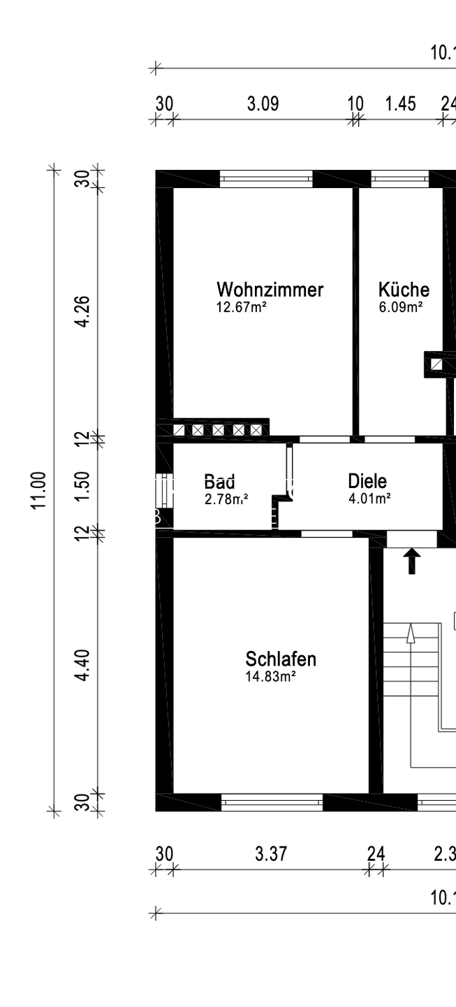 Grundriss Erdgeschosswohnung M�lheim an der Ruhr